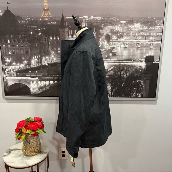 Dockers Men's Soft Shell Stand Collar Zip Front Jacket W/ Attached Fleece Bib - Picture 9 of 16